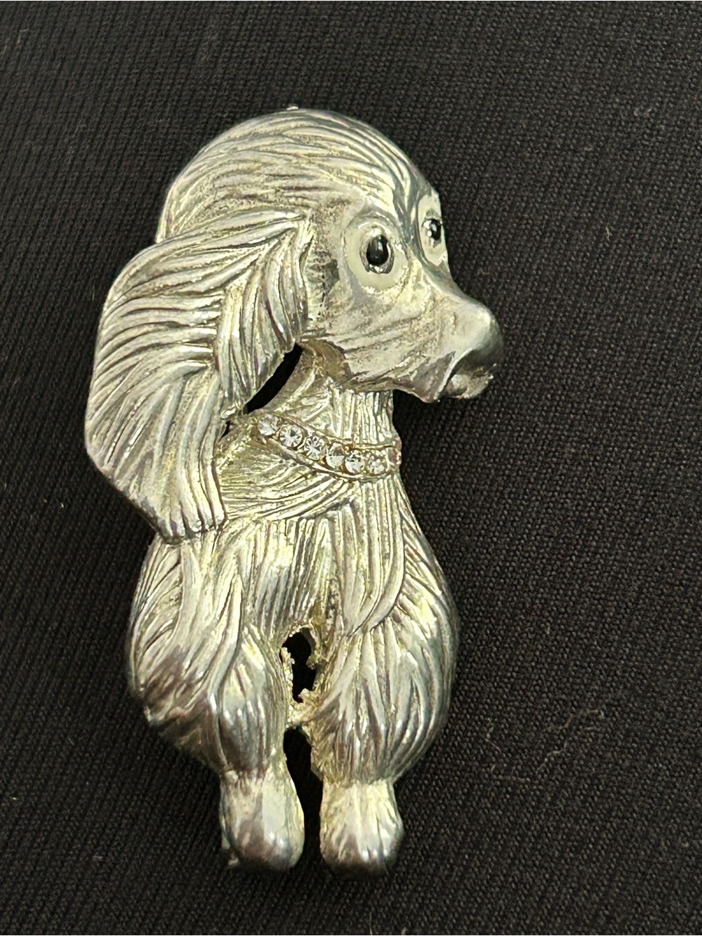 4-$100 Silver-tone Dog Brooch Pin - Elegant Poodle Design